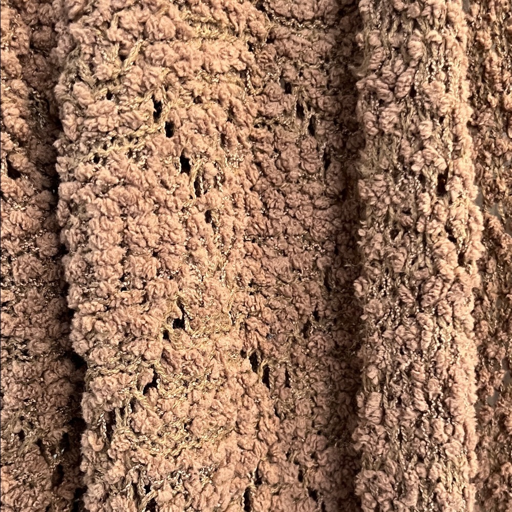 Sienna Sky Textured Brown Hooded Cardigan - Picture 3 of 4